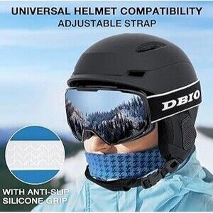 DBIO Ski Goggles - OTG UV Protection Anti fog Snow/Snowboard Goggles for Men Wom